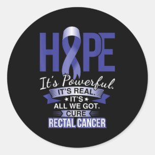 Sticker Rond L'Espoir Est Puissant Cancer Rectal T Chemise Et C