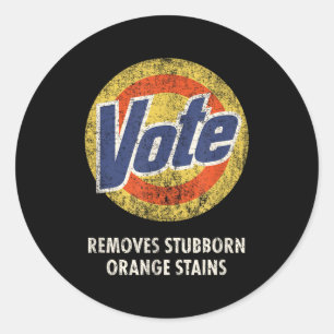 Sticker Rond Lessive de vote anti-trump drôle vintage An