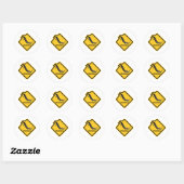 Sticker Rond L'esturgeon de prudence saute (Feuille)