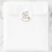 Sticker Rond "Let it Snow" Christmas Gold Parties scintillant T (Sac)