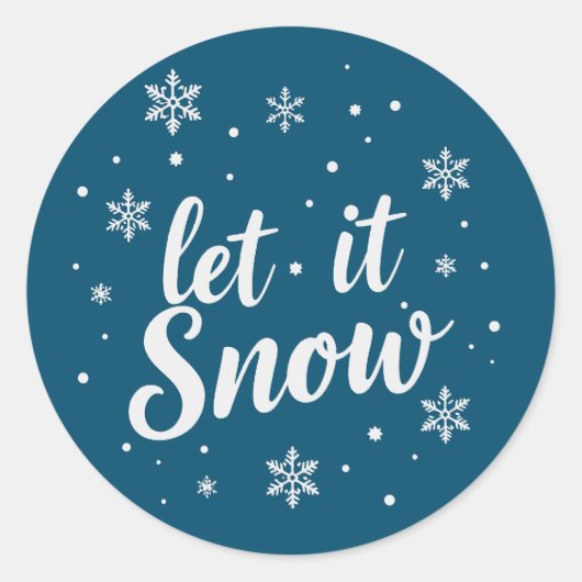 Sticker Rond Let it snow, let it glow! (Devant)