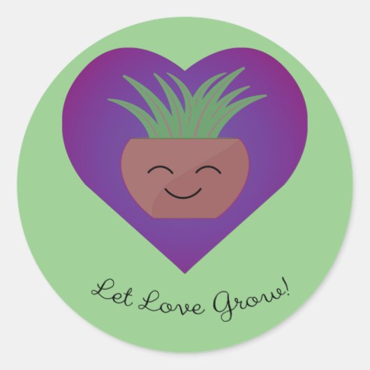 Sticker Rond Let Love Grow (Devant)