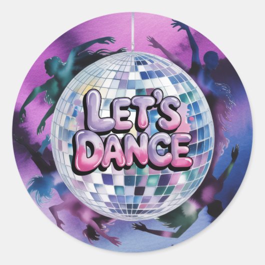 Sticker Rond Let’s Dance Birthday Party Bash (Devant)
