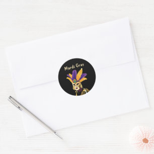 Sticker Rond "Let the Good Times Roll : Mardi Gras Celebration"