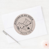 Sticker Rond L'Éternel Est Mon Rocher | JW (Enveloppe)