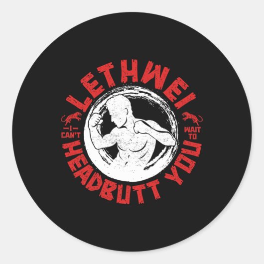 Sticker Rond Lethwei Instructor Headbutt Burmese Boxe Myanmar (Devant)