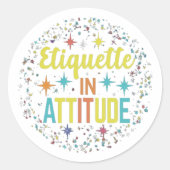 Sticker Rond L'étiquette dans l'attitude (Devant)