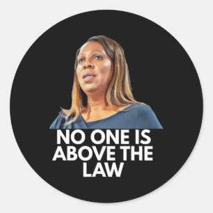 Sticker Rond Letitia James. Personne n'est au-dessus des lois 