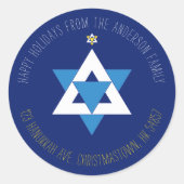 Sticker Rond L'étoile de David Arbre de Noël (Devant)