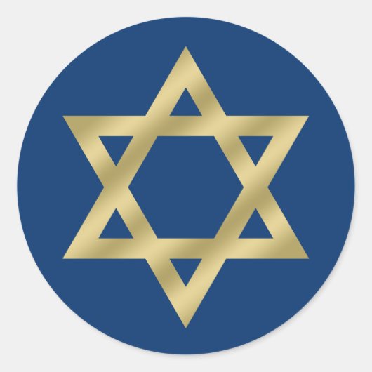 Sticker Rond L'étoile d'or de David Navy Blue (Devant)