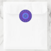 Sticker Rond L'étoile Mandala en bleu | violet (Sac)