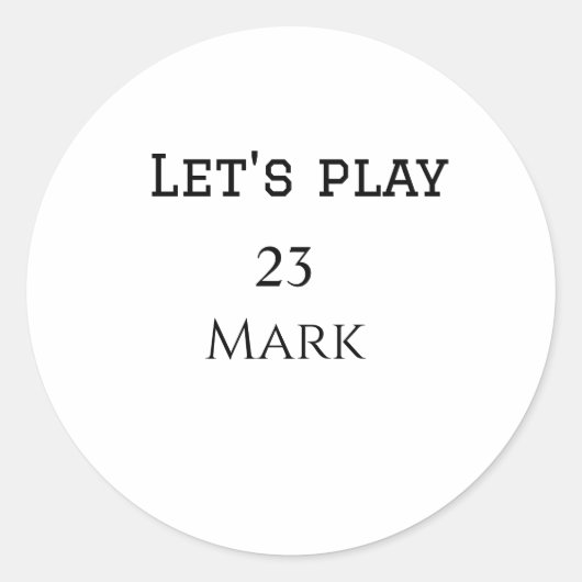 Sticker Rond Let's play add name monogram letter sports masculi (Devant)