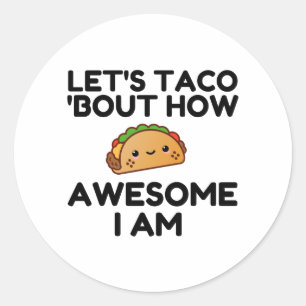 Sticker Rond Let's Taco 'Bout