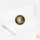 Sticker Rond Letter A Sign Language - Alphabet Characters (Enveloppe)