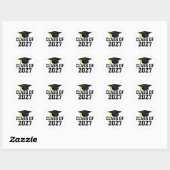Sticker Rond Letterman Class of 2027 Graduation (Feuille)