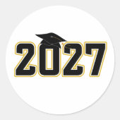 Sticker Rond Lettermen Class of 2027 Graduation (Devant)