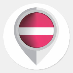 Sticker Rond Lettonie Pin Emplacement Drapeau pour votre famill