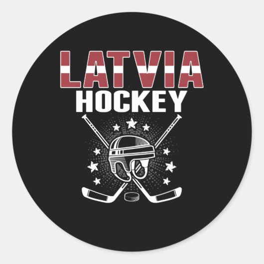 Sticker Rond Lettonie Ventilateurs de hockey sur glace Jersey D (Devant)