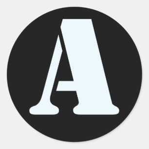 Sticker Rond Lettre A Alphabet au crayon par Janz Alice Blue Bl