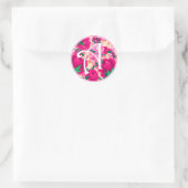 Sticker Rond Lettre A Aquarelle rose Monogramme circulaire Flor (Sac)