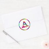 Sticker Rond Lettre A Arc-en-ciel (Enveloppe)