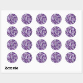 Sticker Rond Lettre A violet (Feuille)