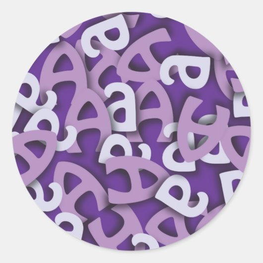 Sticker Rond Lettre A violet (Devant)