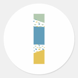 Sticker Rond Lettre Abstraite moderne L Monogramme Personnalisé