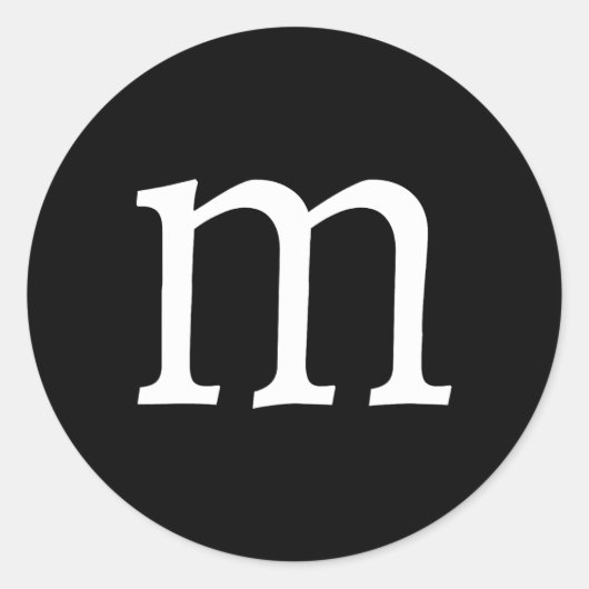 Sticker Rond Lettre amusante m Costumes d'Halloween (Devant)