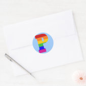 Sticker Rond LETTRE arc-en-ciel P (Enveloppe)