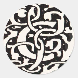Sticker Rond Lettre Art Nouveau C Monogramme Vintage