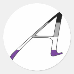 Sticker Rond Lettre asexuelle A de "écarlate" de fierté