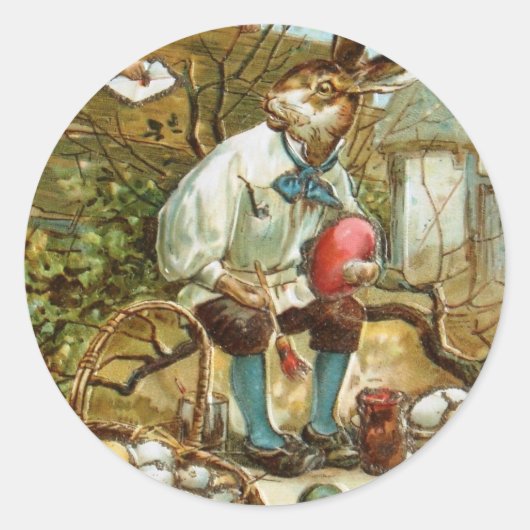 Sticker Rond Lettre au lapin de Pâques (Devant)