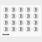Sticker Rond Lettre B (Feuille)