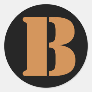 Sticker Rond Lettre B Alphabet au crayon par Janz Pérou Gold N