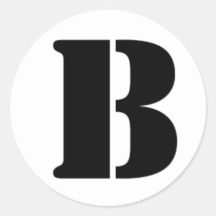 Sticker Rond Lettre B Alphabet au crayon par Janz White