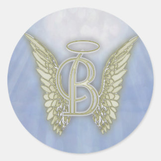 Sticker Rond Lettre B Angel Monogramme