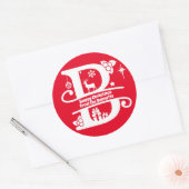 Sticker Rond Lettre B Monogramme Nom de famille initial Salutat (Enveloppe)