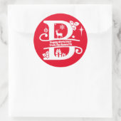 Sticker Rond Lettre B Monogramme Nom de famille initial Salutat (Sac)