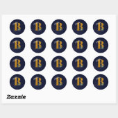 STICKER ROND LETTRE B MONOME D'OR (Feuille)