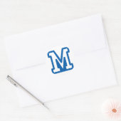 STICKER ROND LETTRE BLEUE VARIABLE M MONO (Enveloppe)