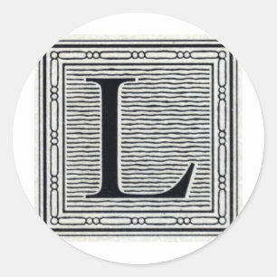 Sticker Rond Lettre bloc "L" Bois coupé en bois
