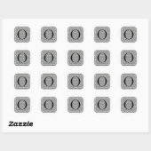 Sticker Rond Lettre bloc "O" Bois coupé première (Feuille)