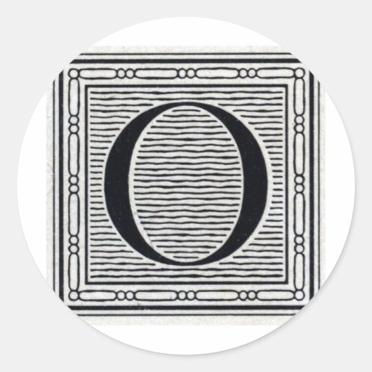 Sticker Rond Lettre bloc "O" Bois coupé première (Devant)