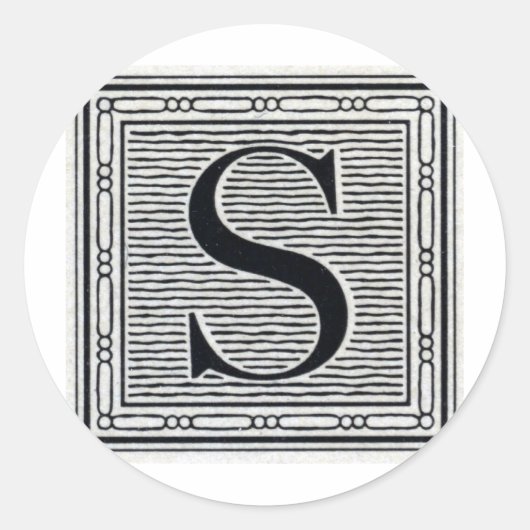 Sticker Rond Lettre bloc "S" Bois coupé en bois (Devant)