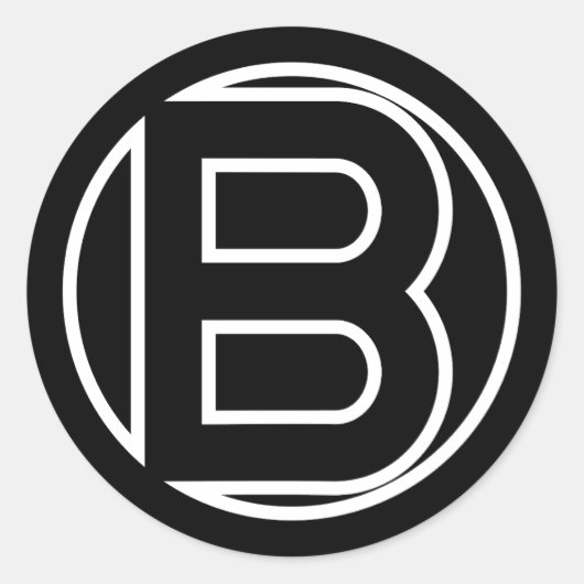 STICKER ROND LETTRE BORD BLANC BLANC (Devant)