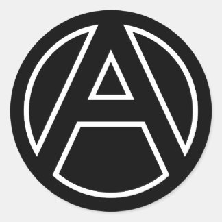 STICKER ROND LETTRE BORD NOIR A