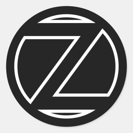 STICKER ROND LETTRE BORD NOIR Z (Devant)