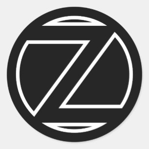 STICKER ROND LETTRE BORD NOIR Z