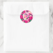 Sticker Rond Lettre C Aquarelle rose Monogramme circulaire (Sac)